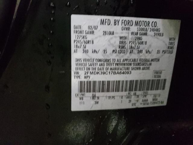 2FMDK39C17BA64093 - 2007 FORD EDGE SEL P BLACK photo 13