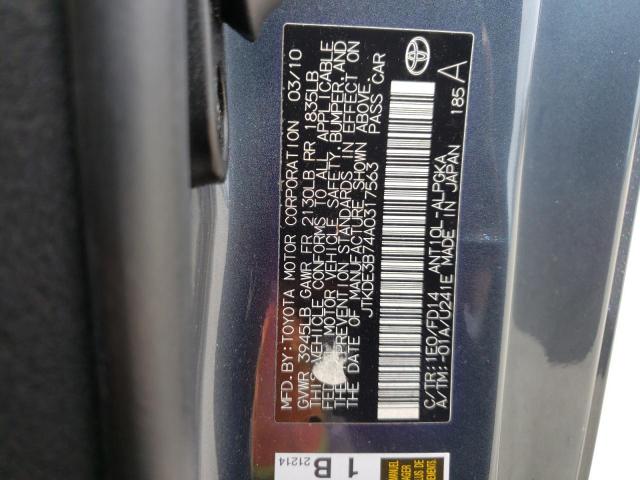 JTKDE3B74A0317563 - 2010 TOYOTA SCION TC CHARCOAL photo 13