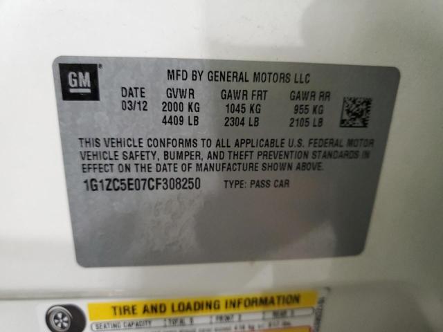 1G1ZC5E07CF308250 - 2012 CHEVROLET MALIBU 1LT 白色 照片 12