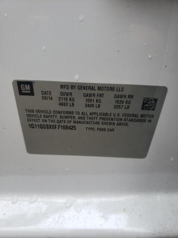 1G11G5SX6FF168425 - 2015 CHEVROLET MALIBU LTZ თეთრი ფოტო 10