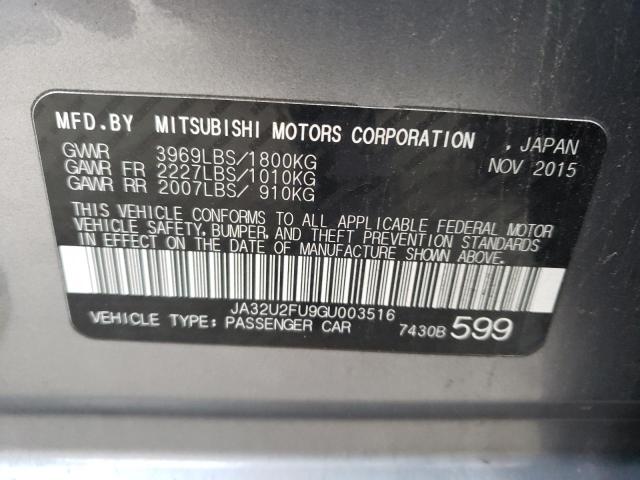 JA32U2FU9GU003516 - 2016 MITSUBISHI LANCER ES GRAY photo 12