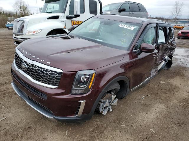 5XYP34HC4LG042763 - 2020 KIA TELLURIDE BURGUNDY photo 1