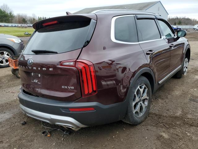 5XYP34HC4LG042763 - 2020 KIA TELLURIDE BURGUNDY photo 3