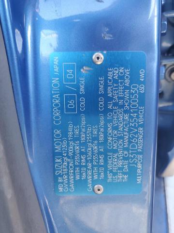 JS3TD62V354100530 - 2005 SUZUKI GRAND VITA BLUE photo 13