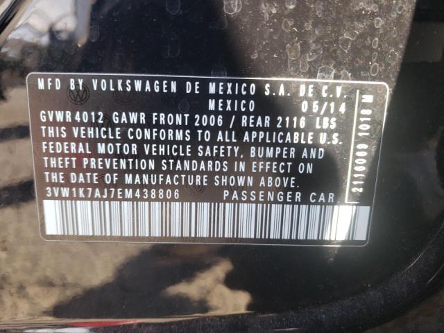 3VW1K7AJ7EM438806 - 2014 VOLKSWAGEN JETTA BASE 黑色 照片 12