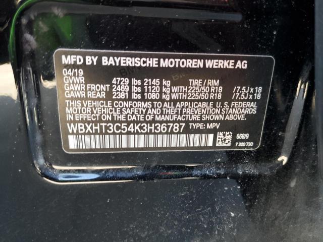 WBXHT3C54K3H36787 - 2019 BMW X1 XDRIVE2 Черный фото 12