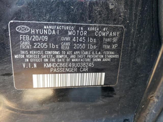 KMHDC86E49U038245 - 2009 HYUNDAI ELANTRA TO BLACK photo 12