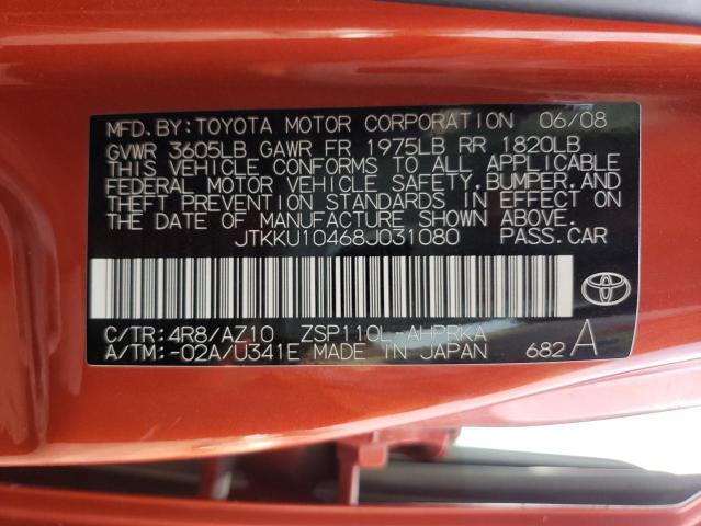 JTKKU10468J031080 - 2008 SCION XD ORANGE photo 10