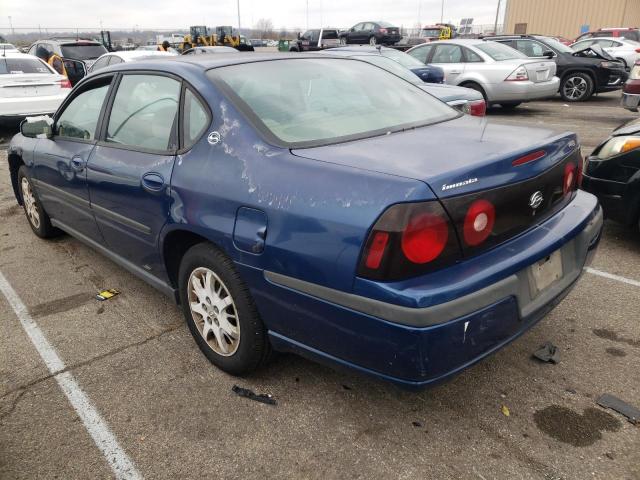 2G1WF52E249418871 - 2004 CHEVROLET IMPALA BLUE photo 2