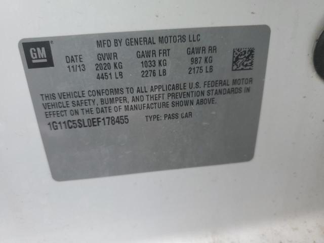 1G11C5SL0EF178455 - 2014 CHEVROLET MALIBU 1LT 白色 照片 12