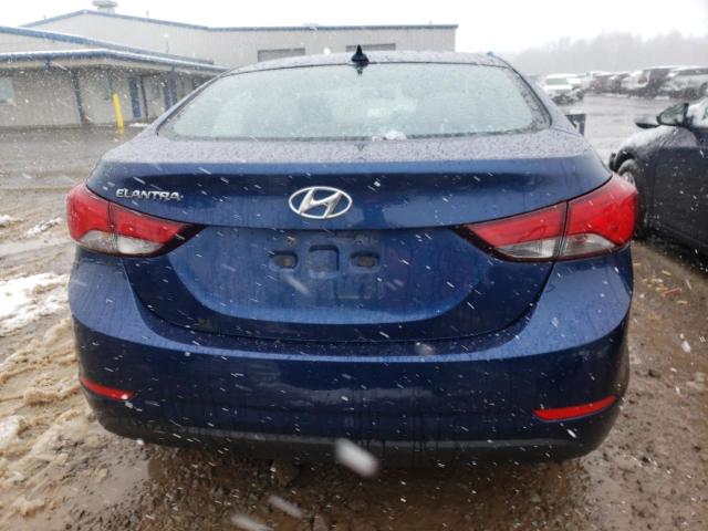 5NPDH4AE8GH714113 - 2016 HYUNDAI ELANTRA SE BLUE photo 6