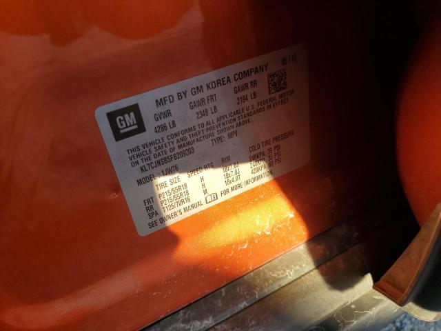 KL7CJNSB5FB209203 - 2015 CHEVROLET TRAX LTZ ORANGE photo 12