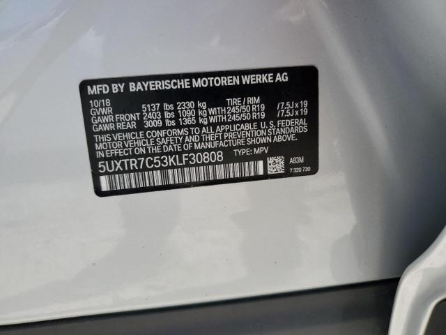 5UXTR7C53KLF30808 - 2019 BMW X3 SDRIVE3 SILVER photo 13