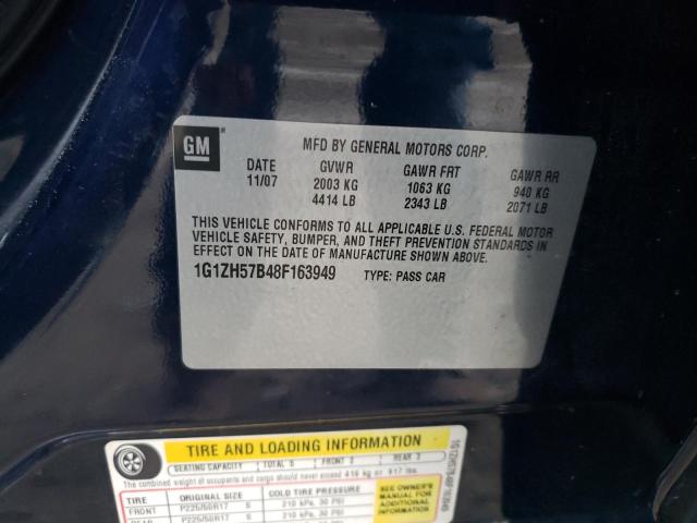 1G1ZH57B48F163949 - 2008 CHEVROLET MALIBU 1LT 蓝色 照片 12