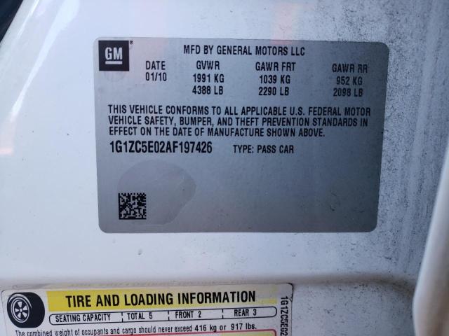 1G1ZC5E02AF197426 - 2010 CHEVROLET MALIBU 1LT თეთრი ფოტო 13