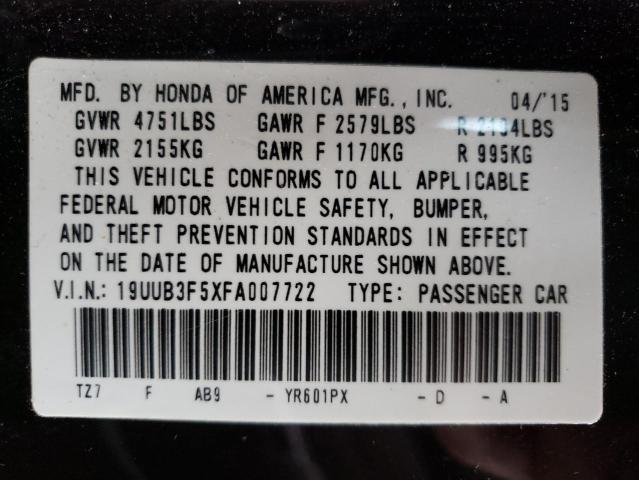 19UUB3F5XFA007722 - 2015 ACURA TLX TECH BLACK photo 13