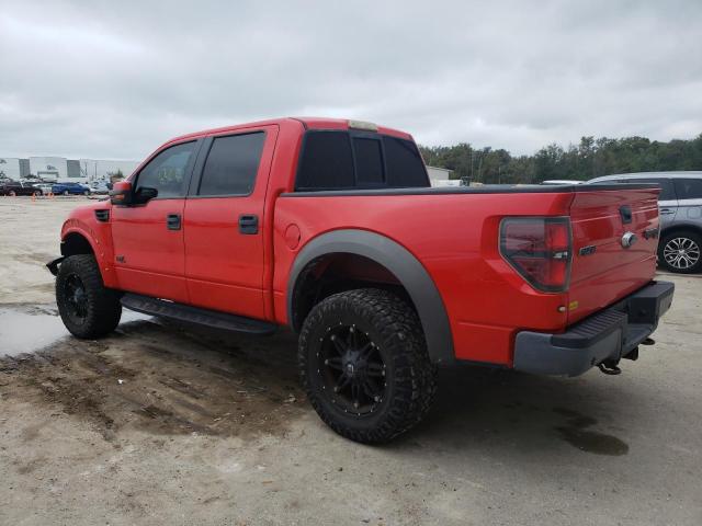 1FTFW1R60DFD33498 - 2013 FORD F150 SVT R RED photo 2