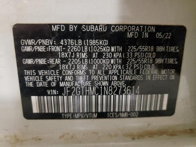 JF2GTHMC1N8273614 - 2022 SUBARU CROSSTREK SILVER photo 13