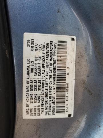 5FNRL38656B073027 - 2006 HONDA ODYSSEY EX BLUE photo 14