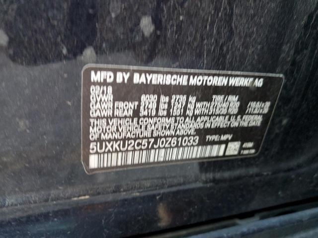 5UXKU2C57J0Z61033 - 2018 BMW X6 XDRIVE3 BLACK photo 12