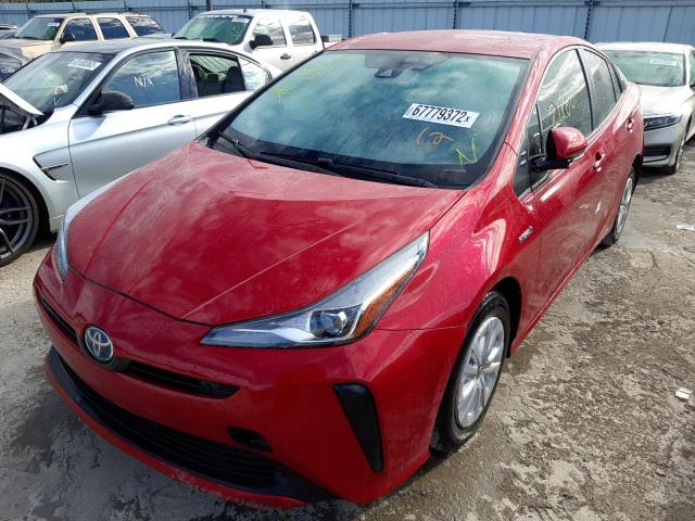 JTDKAMFU0M3127892 - 2021 TOYOTA PRIUS SPEC RED photo 1