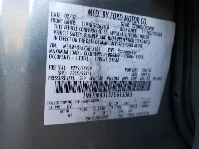 1MEHM43157G613363 - 2007 MERCURY MONTEGO PR 绿色 照片 12