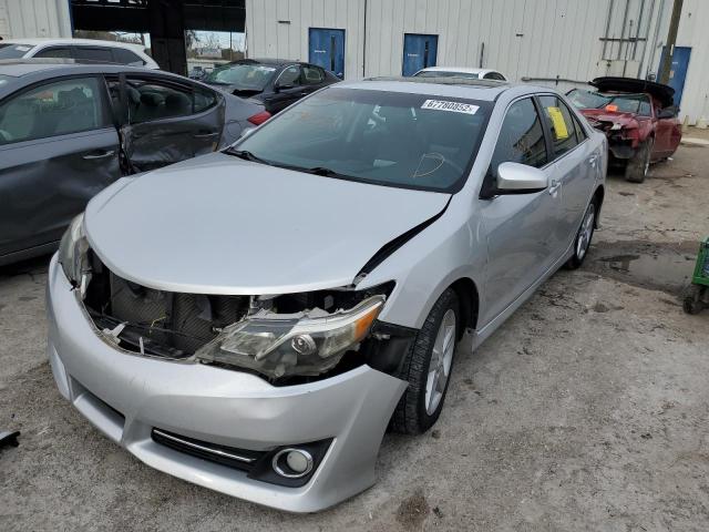 4T1BF1FKXCU590173 - 2012 TOYOTA CAMRY SE A SILVER photo 1