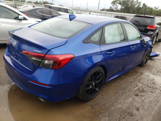 2HGFE2F53NH581038 - 2022 HONDA CIVIC SPOR BLUE photo 3