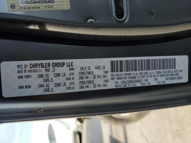 1C4NJCBA4ED504822 - 2014 JEEP COMPASS SP GRAY photo 14