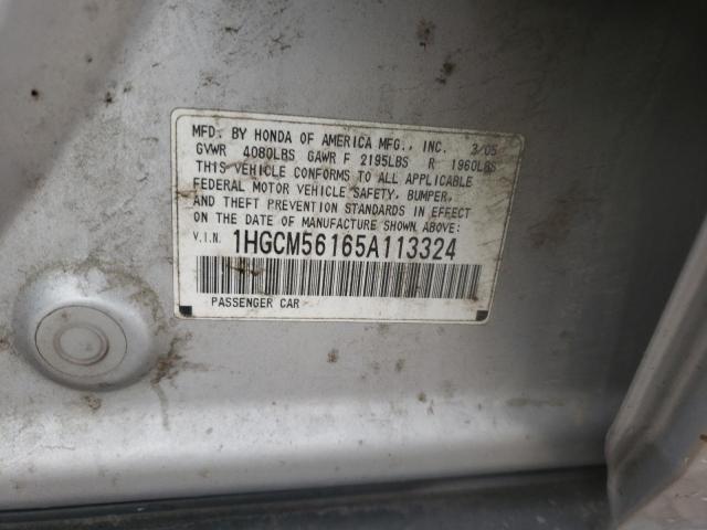 1HGCM56165A113324 - 2005 HONDA ACCORD DX SILVER photo 12