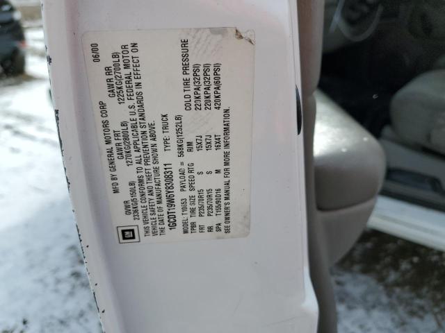 1GCDT19W6Y8308311 - 2000 CHEVROLET S TRUCK S1 WHITE photo 14