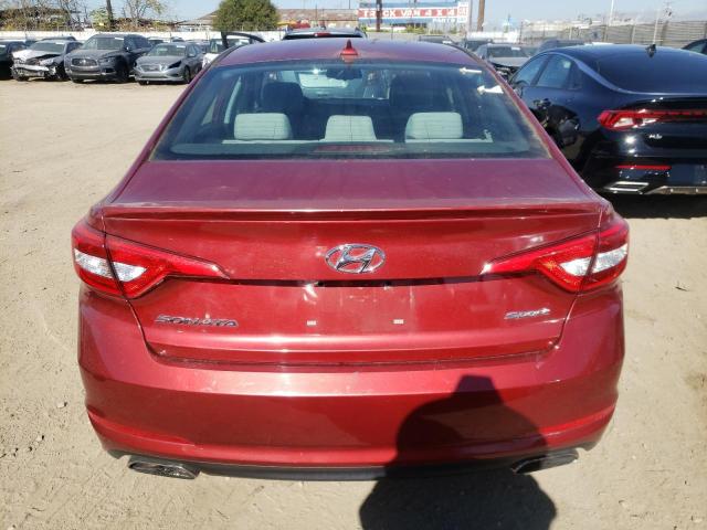 5NPE34AF3FH060874 - 2015 HYUNDAI SONATA SPO RED photo 6