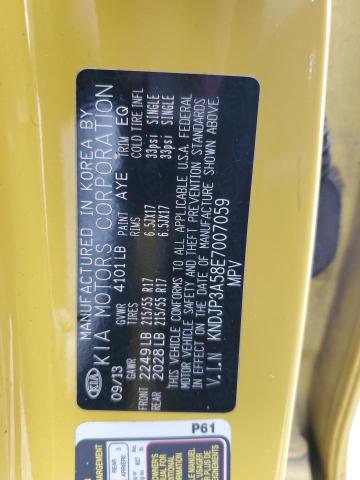 KNDJP3A58E7007059 - 2014 KIA SOUL + YELLOW photo 13