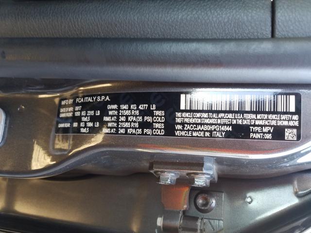 ZACCJAAB0HPG14844 - 2017 JEEP RENEGADE S 灰色 照片 10