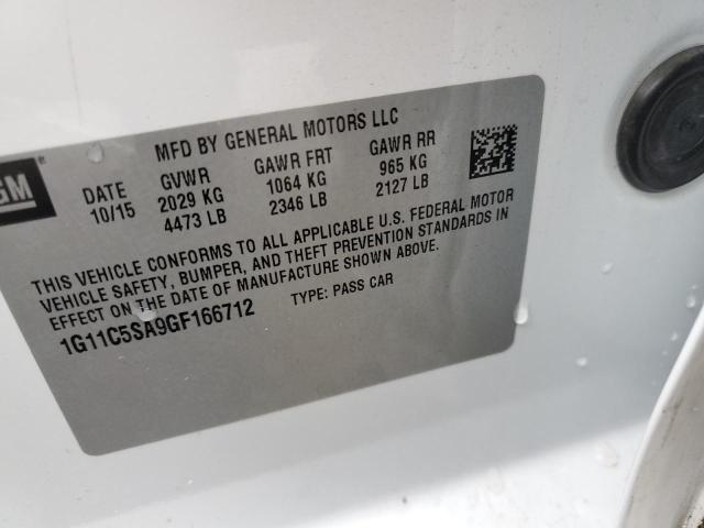 1G11C5SA9GF166712 - 2016 CHEVROLET MALIBU LIM WHITE photo 13