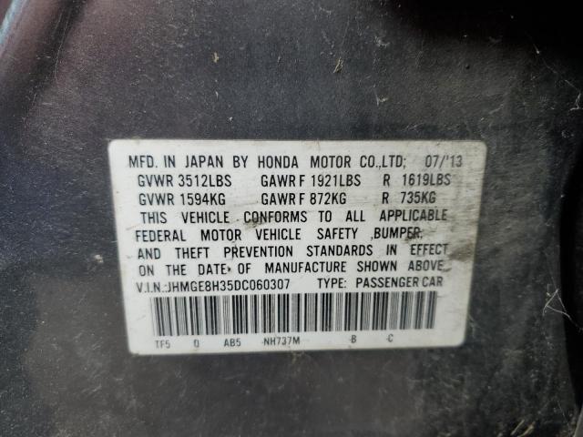 JHMGE8H35DC060307 - 2013 HONDA FIT GRAY photo 12