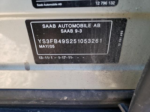 YS3FB49S251053261 - 2005 SAAB 9-3 LINEAR SILVER photo 13