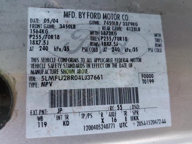 5LMFU28R04LJ37661 - 2004 LINCOLN NAVIGATOR 银色 照片 13