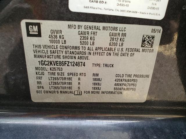 1GC2KVE86FZ124874 - 2015 CHEVROLET K2500 SILV CHARCOAL photo 12