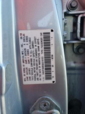 1HGCP26859A019153 - 2009 HONDA ACCORD EXL SILVER photo 12