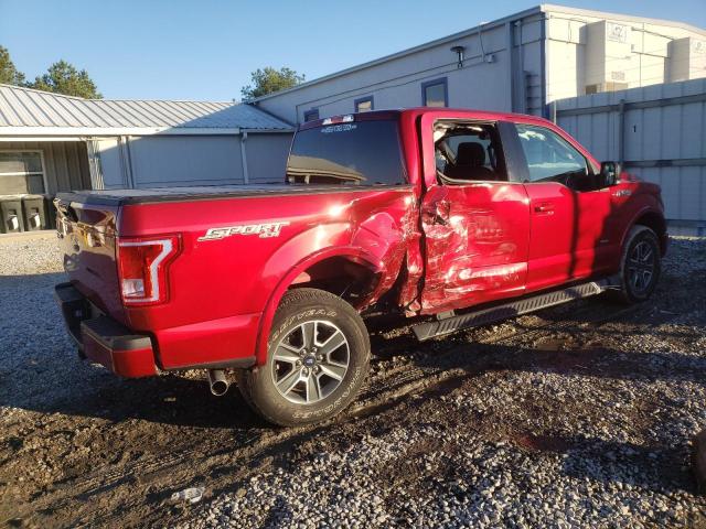 1FTEW1EP5GKF39762 - 2016 FORD F150 4WD RED photo 3