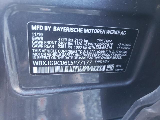 WBXJG9C06L5P77177 - 2020 BMW X1 XDRIVE2 CHARCOAL photo 12