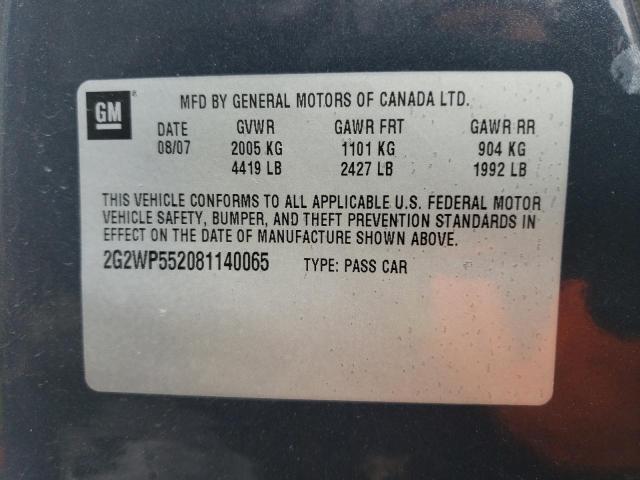 2G2WP552081140065 - 2008 PONTIAC GRAND PRIX ნაცრისფერი ფოტო 12