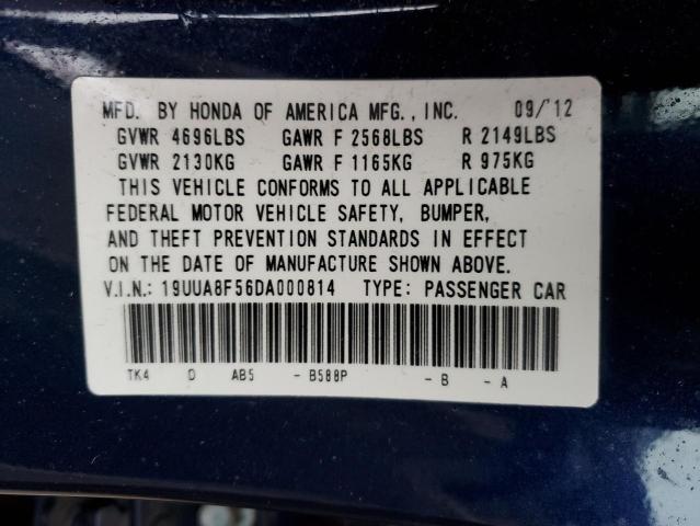 19UUA8F56DA000814 - 2013 ACURA TL TECH BLUE photo 12