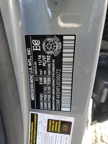 55SWF4KB9FU030072 - 2015 MERCEDES-BENZ C 300 4MAT GRAY photo 12