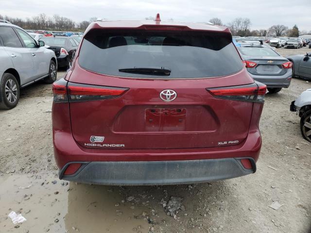 5TDGZRBH0NS197171 - 2022 TOYOTA HIGHLANDER MAROON photo 6