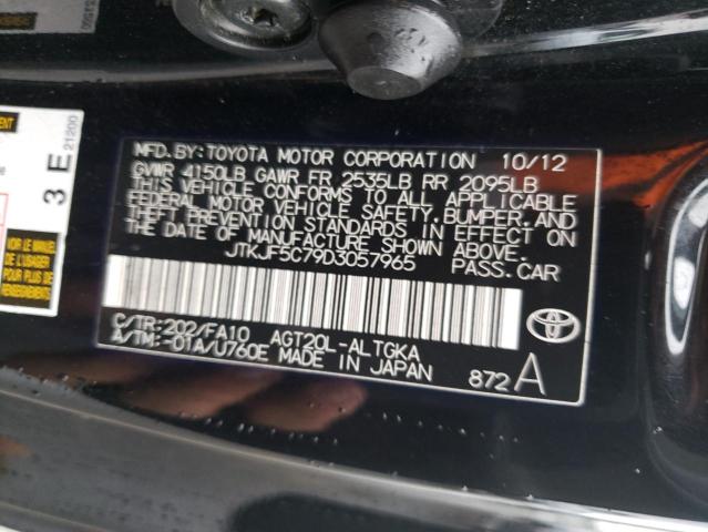 JTKJF5C79D3057965 - 2013 TOYOTA SCION TC BLACK photo 12