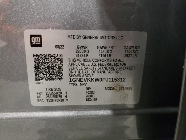 1GNEVKKW0PJ115312 - 2023 CHEVROLET TRAVERSE P GRAY photo 13