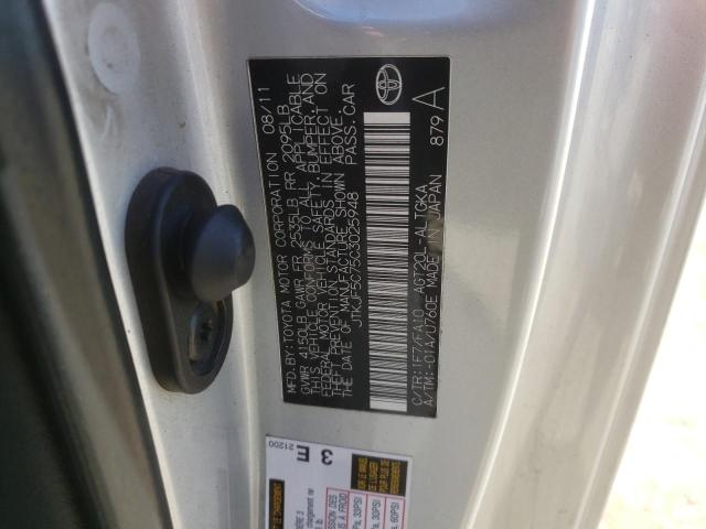 JTKJF5C75C3025948 - 2012 TOYOTA SCION TC SILVER photo 12