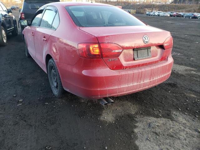 3VW1K7AJ0CM382334 - 2012 VOLKSWAGEN JETTA BASE 红色 照片 3